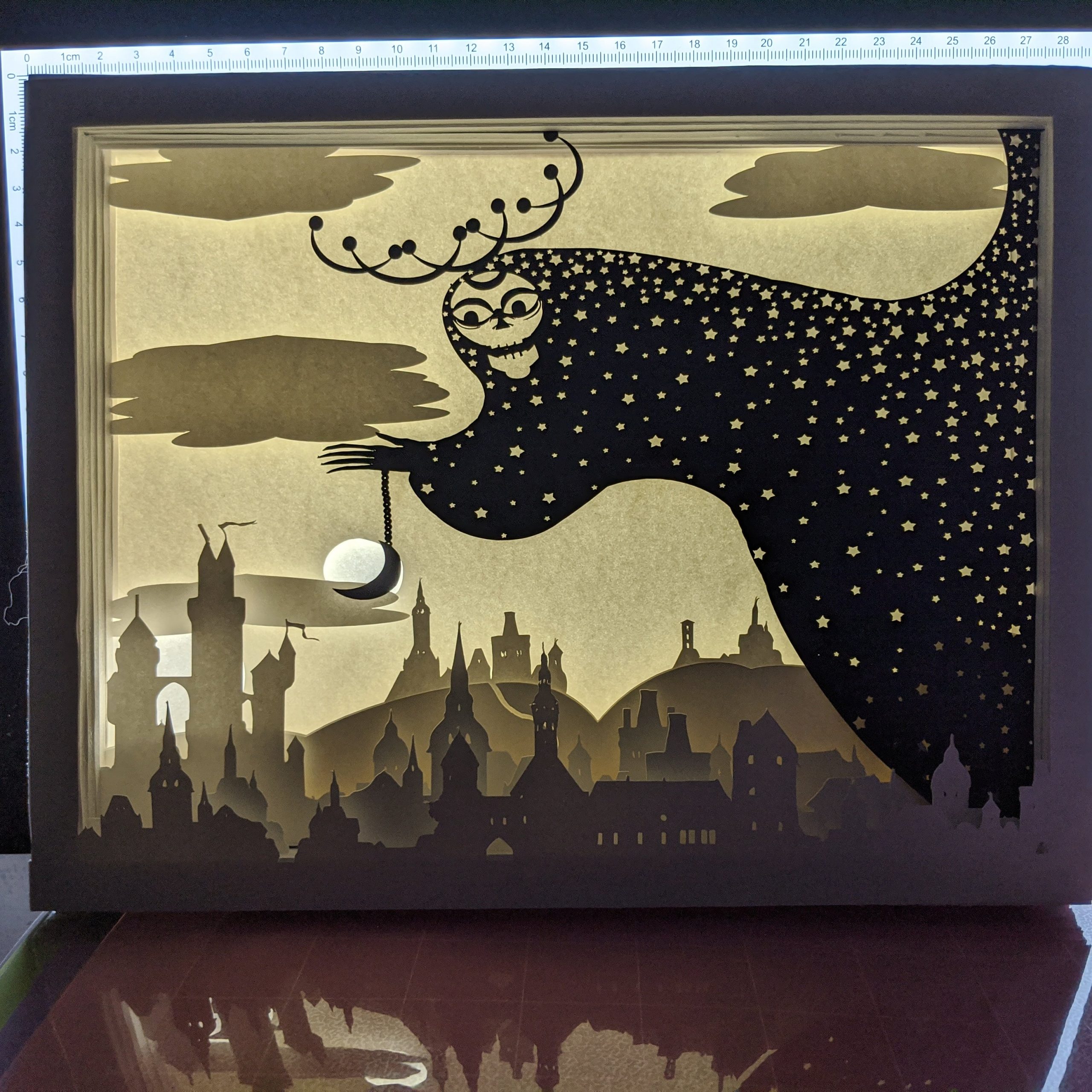 Black and white papercraft lightbox