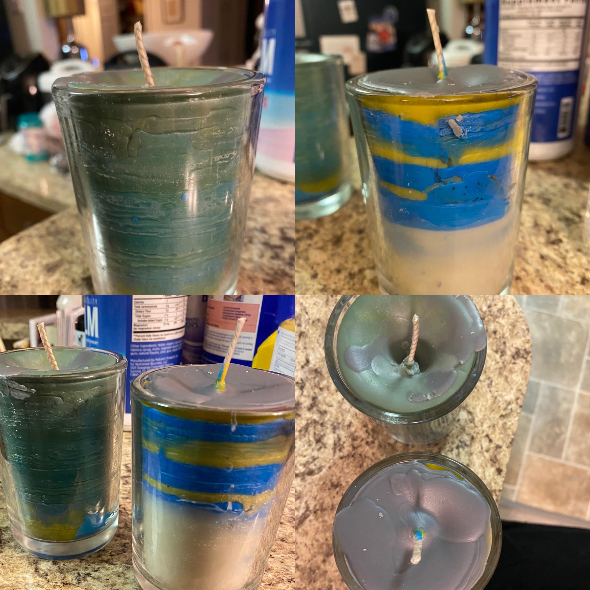 I collected all of our old burned out candles and attempted to recycle