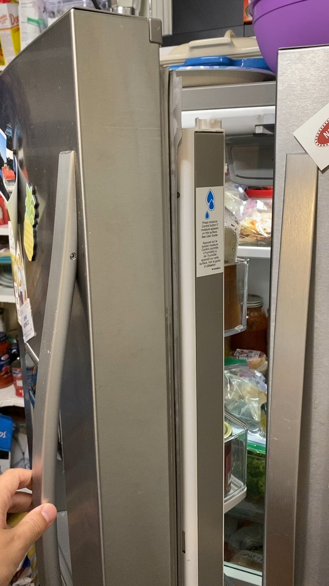 How to fix this refrigerator door that won’t close smoothly?