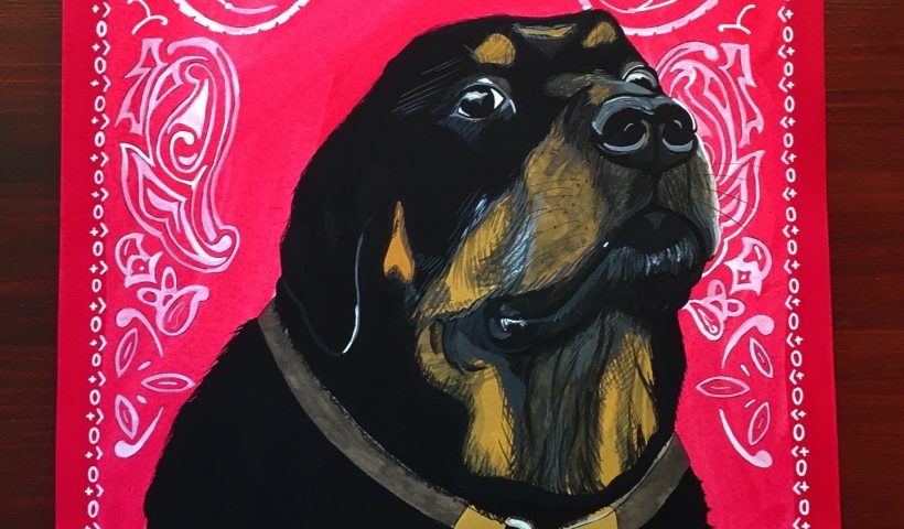 kpv3sph917861 820x480 - Finished painting this handsome dog before the end of the year! (gouache and watercolor) - hobbies, crafts