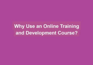 why use an online training and development course