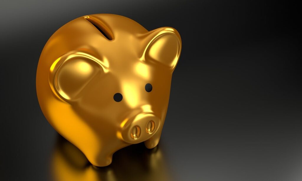 piggy bank, gold, money, investment and funding
