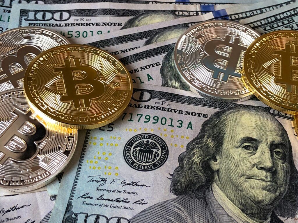 Bitcoins and U.s Dollar Bills - business case study