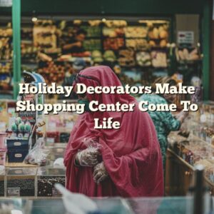 Holiday Decorators Make Shopping Center Come To Life