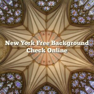 New York Free Background Check Online