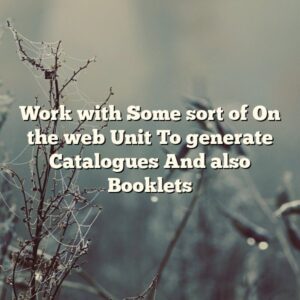 Work with Some sort of On the web Unit To generate Catalogues And also Booklets