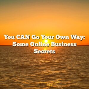 You CAN Go Your Own Way: Some Online Business Secrets