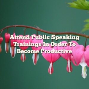 Attend Public Speaking Trainings In Order To Become Productive