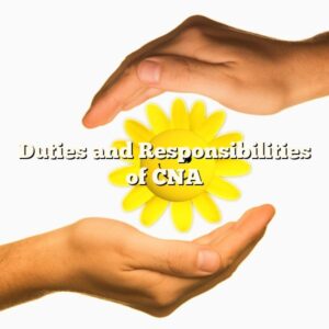 Duties and Responsibilities of CNA