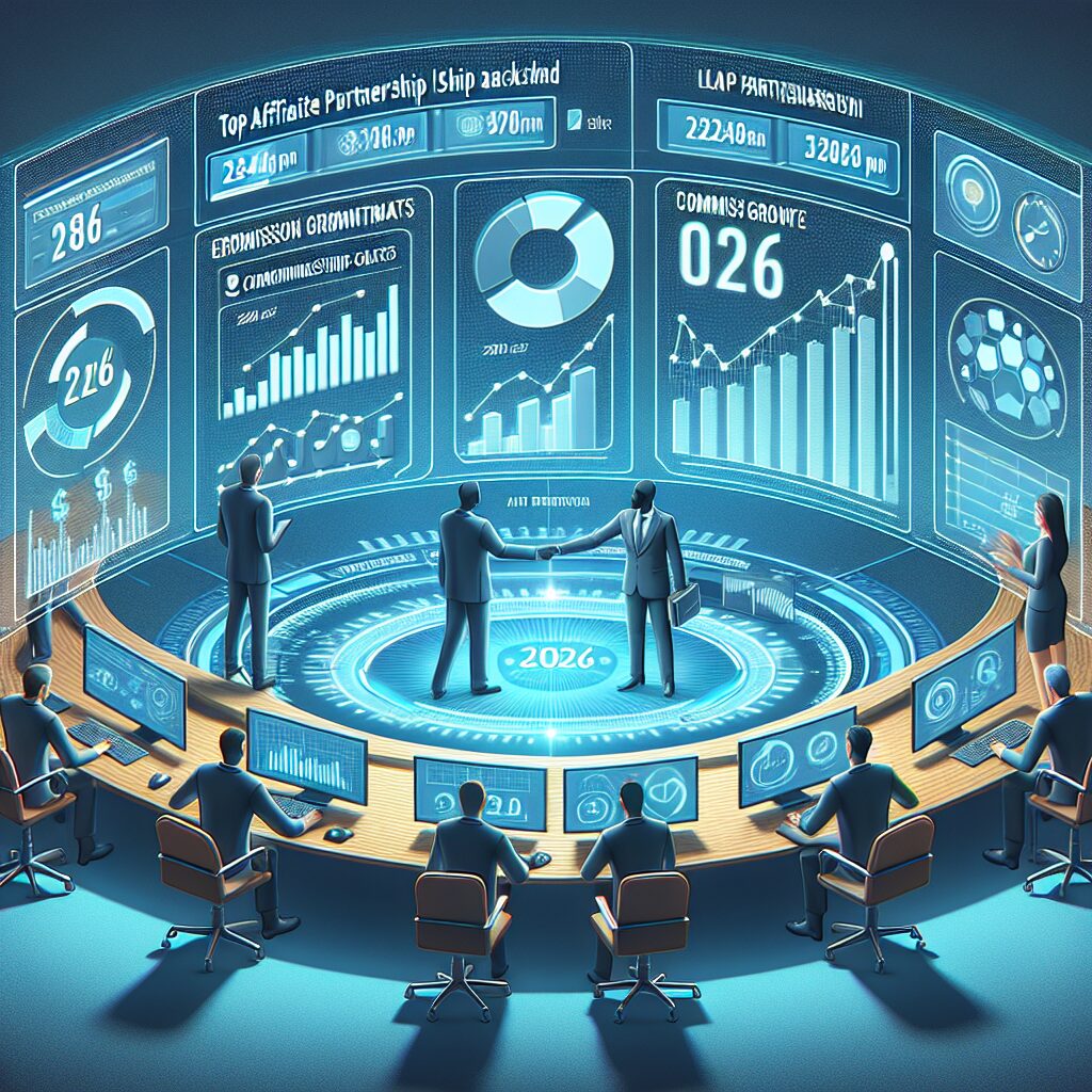 2026 affiliate partnership dashboard showing commission growth charts and performance metrics for top programs worth joining