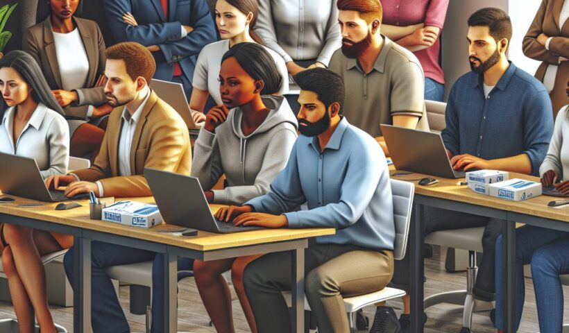 Small Business Cybersecurity Basics: Essential Practices for Protecting Your Organization 1 Small Business Cybersecurity: Employees in a small business office attend phishing awareness training as part of basic cybersecurity education.
