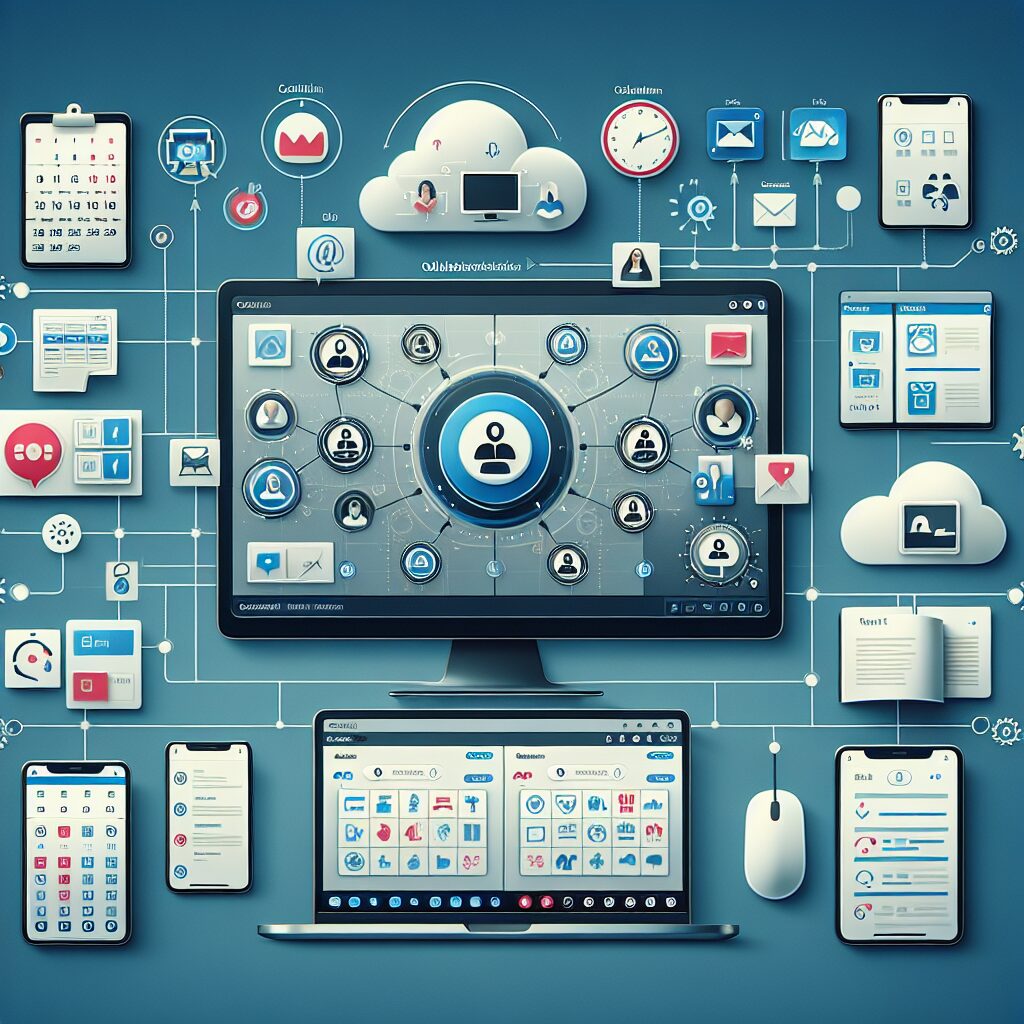 Unified Remote Workspace Dashboard with Integrated Collaboration Tools Unified remote workspace dashboard showing integrated collaboration tools for distributed teams.