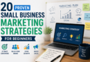 Small Business Marketing Strategy for beginners featuring customer acquisition, brand building, business growth, and marketing planning